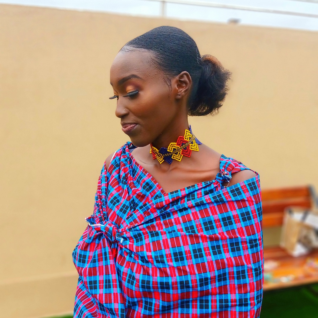Handcrafted Maasai beaded choker necklace made with colorful seed beads by Kenyan women artisans, unique one-of-a-kind African jewelry piece