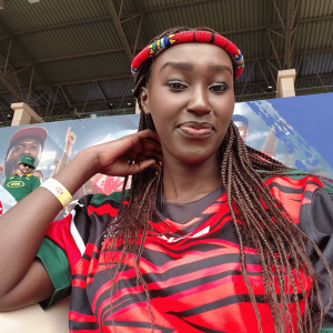 Handcrafted Maasai beaded headband made with colorful beads and traditional African patterns worn as a stylish hair accessory