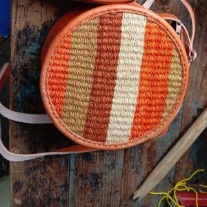 Sisal and Leather Bag small